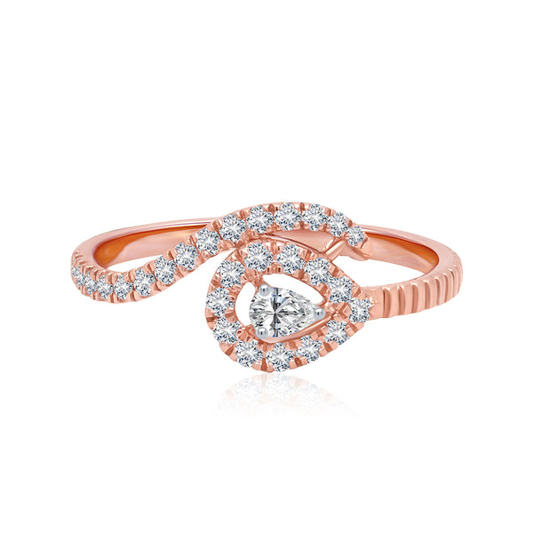 Chic Rose Gold Diamond Ring