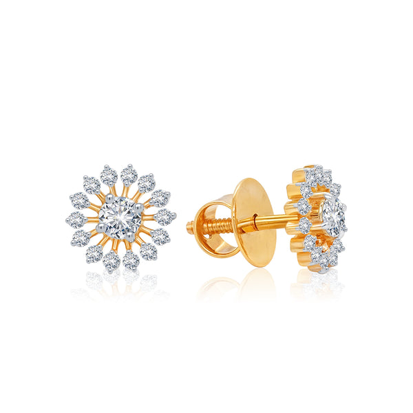 Crescent Floral Diamond Earrings