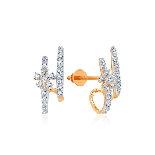 Dazzling Diamond Half Hoop Earrings