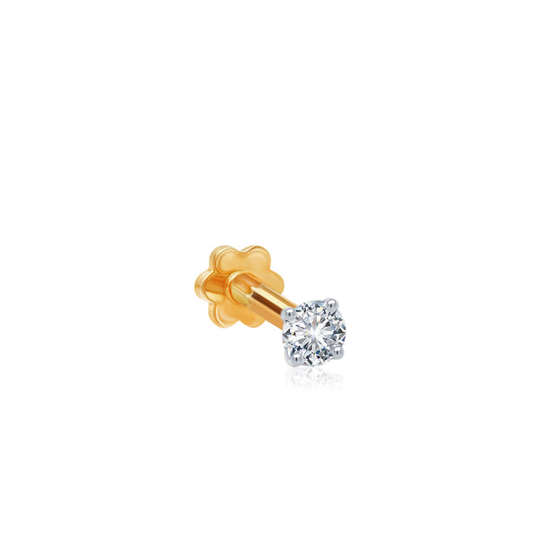 Delicate Gold and Diamond Nose Pin