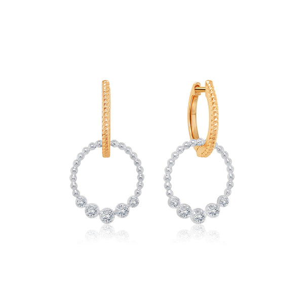 Dual Ring Diamond Earrings