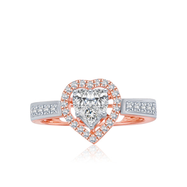 Enthralling Heart Shaped Diamond Ring