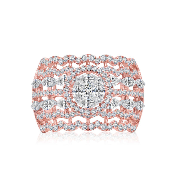 Exquisite Diamond Cocktail Ring