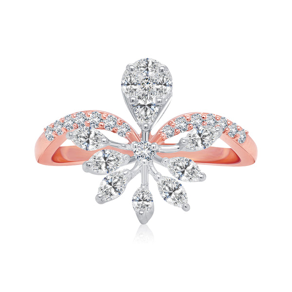 Graceful Floral Diamond Ring