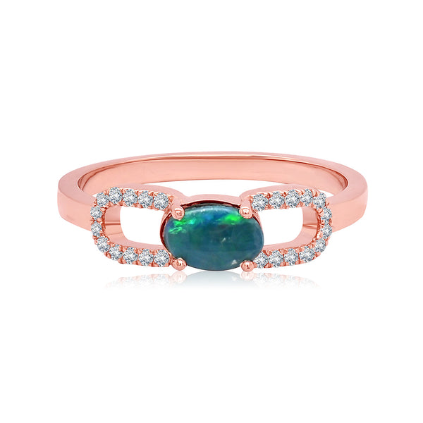 Luminous Opal Diamond Ring