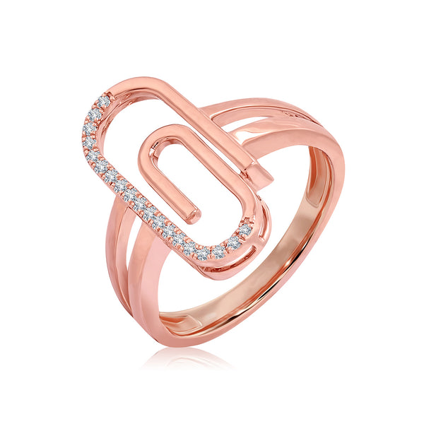 Paper Clip Diamond Ring