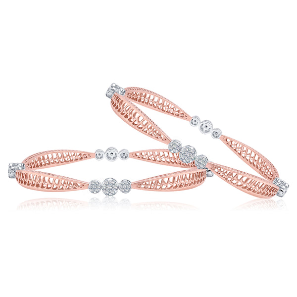 Rose Lattice Diamond Bangles