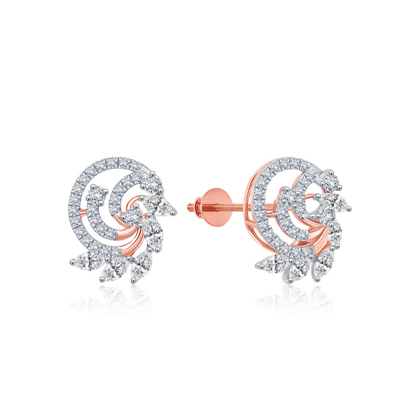 Sparkling Spiral Diamond Earrings