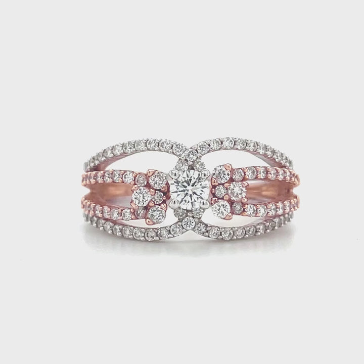 Fancy A.D. Diamond Rose Gold Ring For Women's Collection - Goodsdream