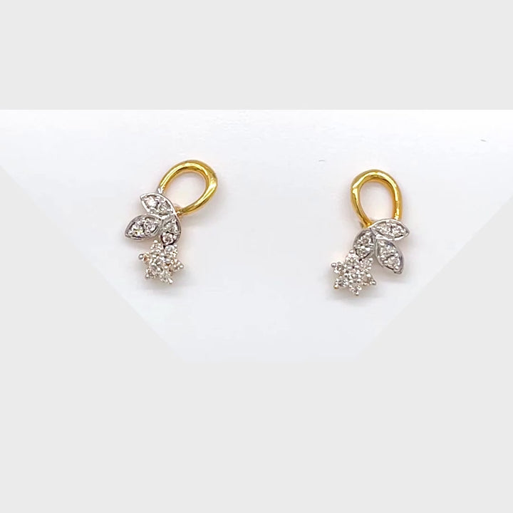 14K Gold Diamond Bar Stud Earrings – FERKOS FJ