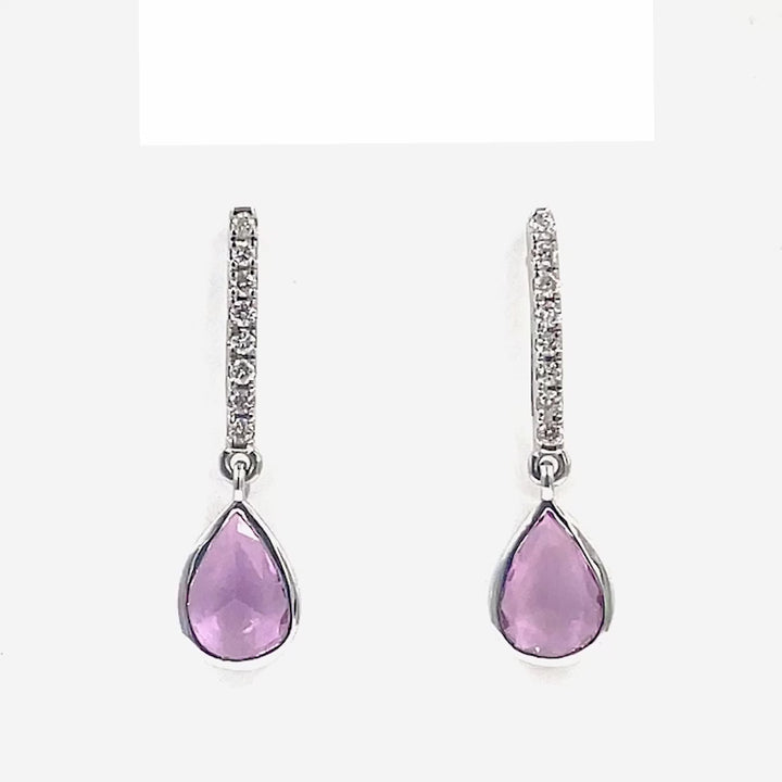 Sapphire and Diamond Halo Drop Earrings – Rebekah Brooks Jewelry